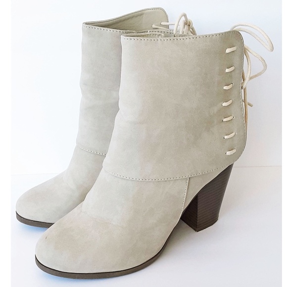 Journee Collection Shoes - Journee Ayla Bootie Size 8 Taupe Corset Lacing